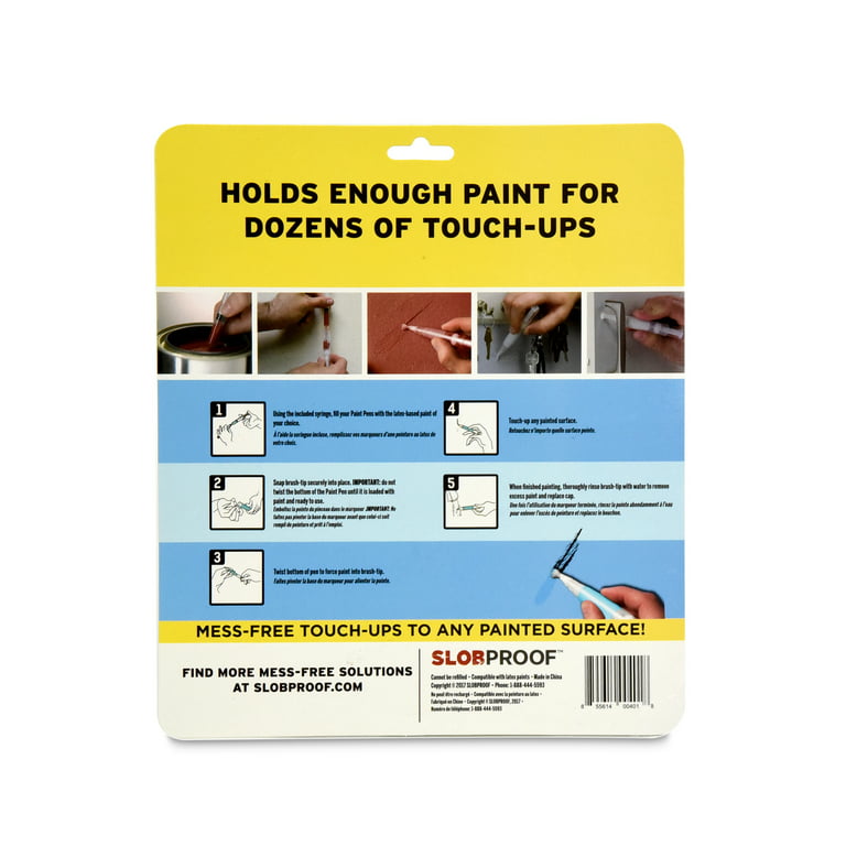 Slobproof Touch Up Paint Pen, Fillable Paint Brush Pens for Wall Paint  Touch