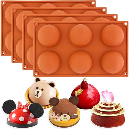 FunShowCase Half Circle Silicone Mold Bombs Teacake Baking Pan Assorted
