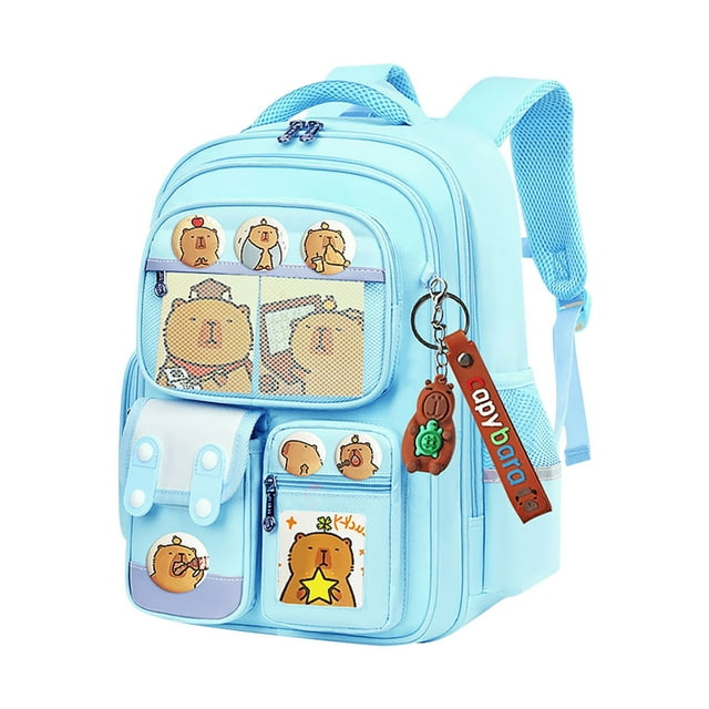 AKEGAMN Clearance! Capybara Cute Backpack With Pendant 3D Back Large Capacity Schoolbag 1. Material: This cute backpack is made from sturdy, water- cloth, ensuring prolonged use and of your items fr