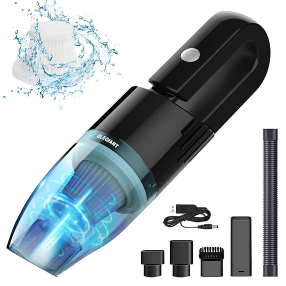 ELEGIANT Car Vacuum Cordless Handheld Vacuum Cleaner with USB Charging, Powerful Suction For Home & Auto