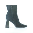thumbnail image 3 of Sam Edelman Ivette Black Suede Side Zipper Squared Toe Block Heeled Ankle Boots (Black Suede, 6.5), 3 of 8