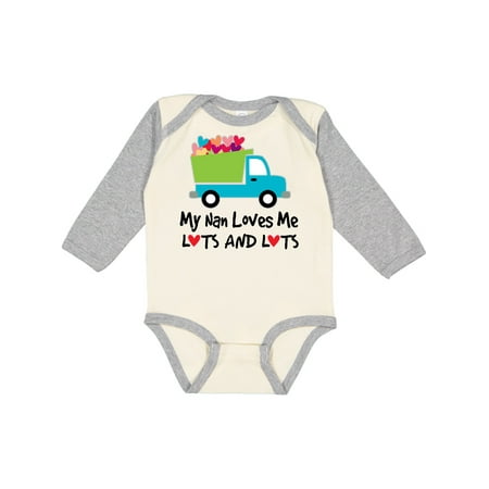 

Inktastic My Nan Loves Me Lots Boys or Girls Long Sleeve Baby Bodysuit