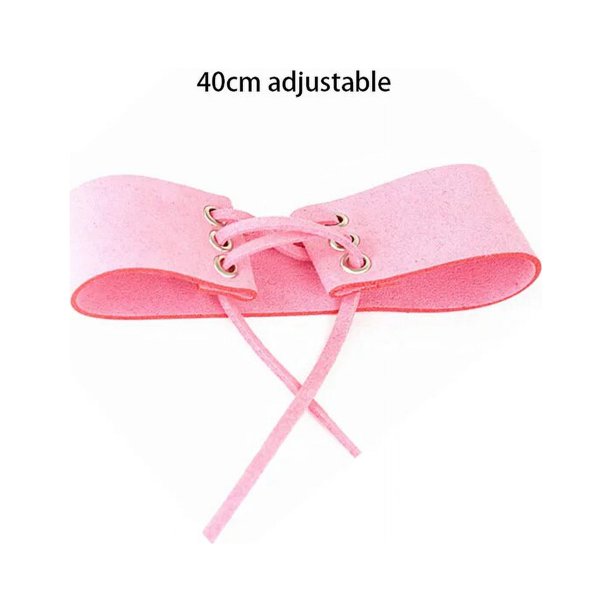 Collar gótico de cuero rosa para mujer, Gargantilla con remaches de corazón, estilo Harajuku, Punk