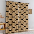 thumbnail image 4 of Marble Glitter Print Kids Blackout Curtains, Golden Hexagon Texture Machine Washable Window Treatments for Playroom, Door Curtains for Door Window Cold and Warm Insulation for Outdoor-W84xL84in, 4 of 6
