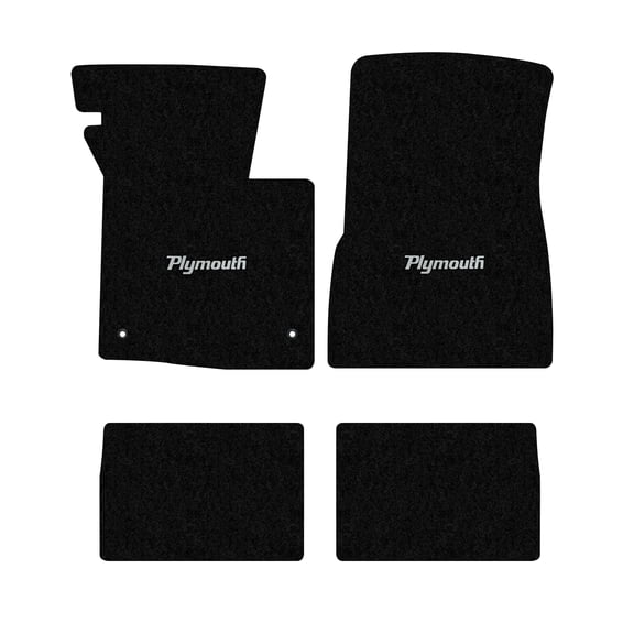 Lloyd Mats LogoMat Custom-Fit 4PC Carpet Floor Mats for 1962-1964 Plymouth Fury, Black