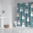 thumbnail image 2 of Blue Christmas Snowman Pattern Shower Curtain 84"x72" ,Bathroom Decorative Shower Curtains Set with 12 Hooks,Modern Waterproof Washable Shower Curtain, 2 of 6