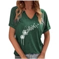 thumbnail image 1 of Birdeem Mode Décontractée pour Femmes Blouses à Manches Courtes Imprimées Col en V T-Shirts Hauts, 1 of 12
