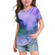 thumbnail image 1 of Blusas y camisas de manga corta con cuello redondo Camiseta estampada de manga corta para niños Cuello redondo Media manga Casual Versátil Top de poliéster para niñas, 1 of 5
