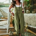 thumbnail image 4 of Rompers for Women 2025 Strap Solid Playsuit Button Long for Summer, 4 of 8