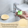 thumbnail image 4 of 2Pcs Small Soap Dish, Silicone Bathroom Soap Holder Shell Shape Bar Soap Dish for Shower, Bathroom(Beige), 4 of 5