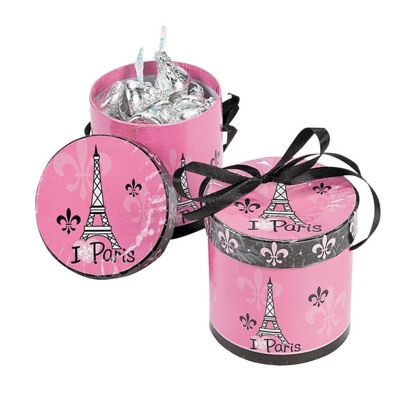 Perfectly Paris Hat Treat Boxes (8Pc) - Party Supplies - 8 Pieces