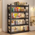 thumbnail image 6 of Book Shelf, 5 Tier Metal Wide Bookshelves, 78" H, Heavy Duty Bookcase, Adjustable Bookshelf, Tall Book Shelf for Living Room & Offices and Library (78" H*47" W*18" D), 6 of 7