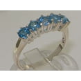 thumbnail image 2 of LBG British Made 18k White Gold Natural Blue Topaz Womens Eternity Ring - 33 size options - Size 8, 2 of 8