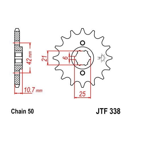 Pignon Avant 16 Dents JT 525 Pour Honda CB 650 F ABS 2014-2018 - Argent - Neuf