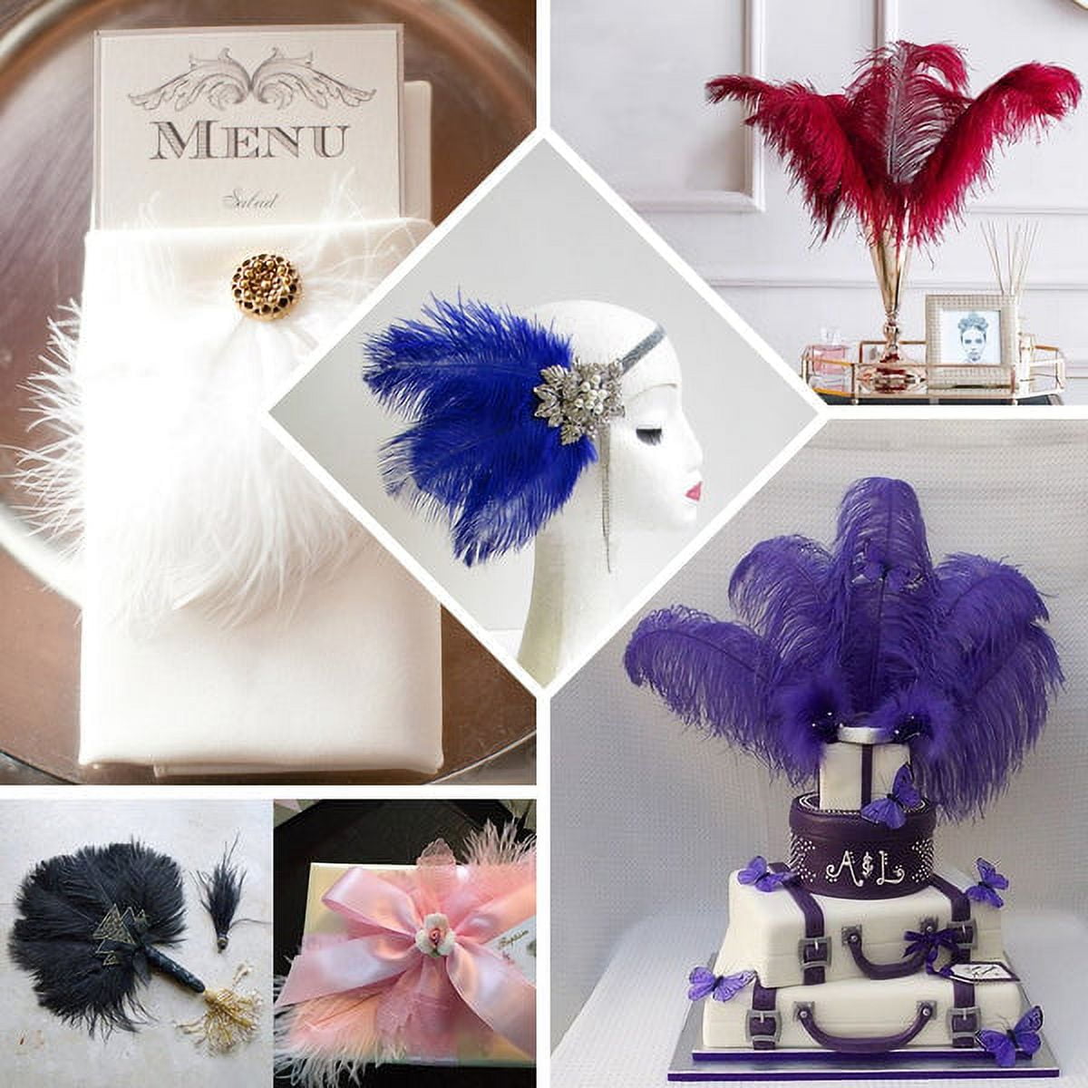 10pc Big Dyed Purple Ostrich Feathers Plume Home Centerpiece Wedding Decor  Craft