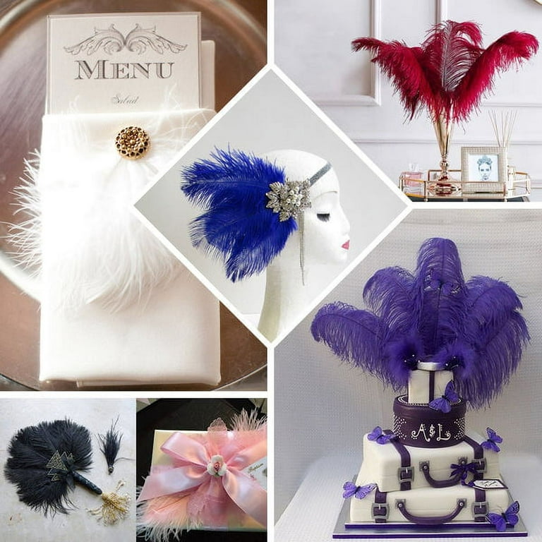 10-200pcs White Ostrich Feathers DIY Wedding Plumes Centerpiece for Table  Christmas Tree Decor Handicraft Needlework Accessories