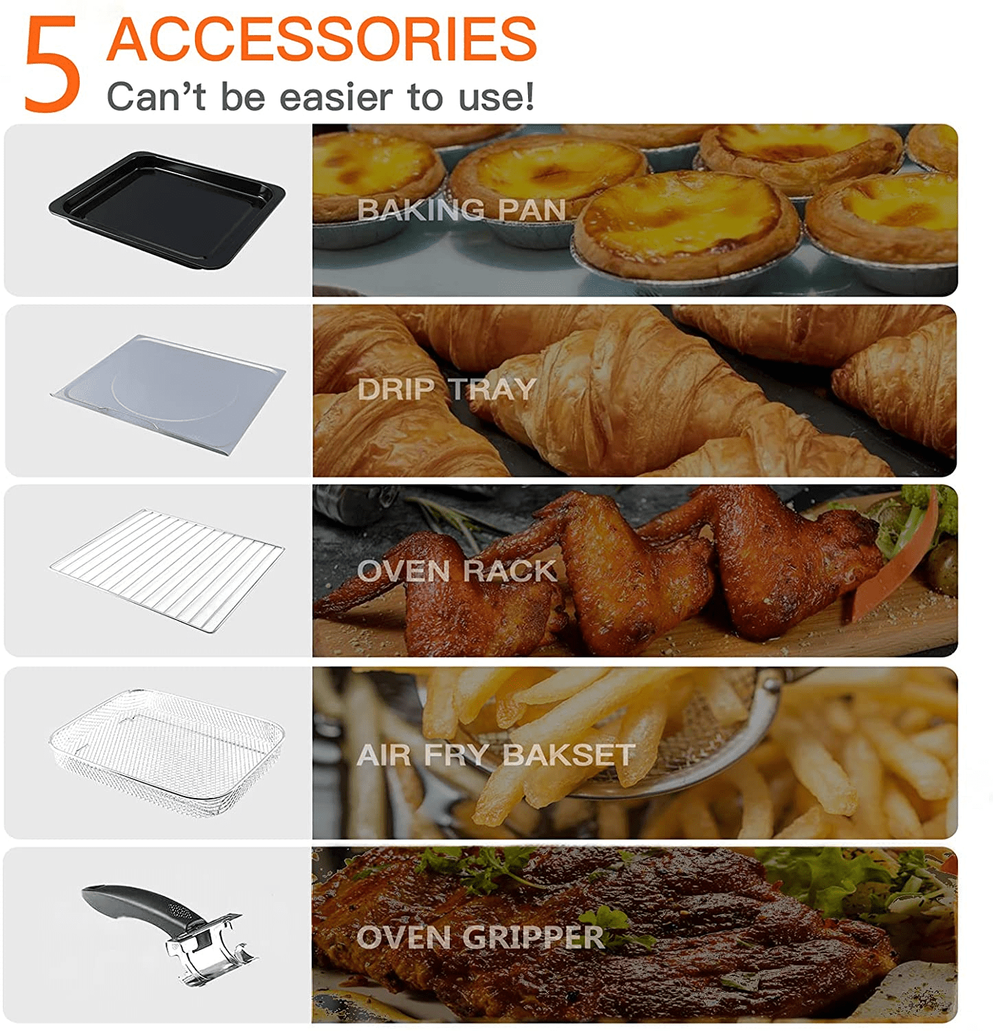 Steak etc Chips Tater Tots WEESTA 21QT Air Fryer Toaster Oven Pro Pizza Fries 5-IN-1 Countertop Convection Oven with Air Fry Air Roast Toast Broil Bake Function for Fried Chicken Bacon 
