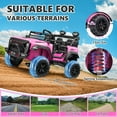 thumbnail image 6 of Funcid 24V 9AH Ride on Toys 2 Seater Ride on Cars with Remote Control, 4WD Powered Ride on Electric Truck Car for Kids w/ Bluetooth, MP3, LED Lights, 3-Point Seat Belts, Spring Suspension, Pink, 6 of 10