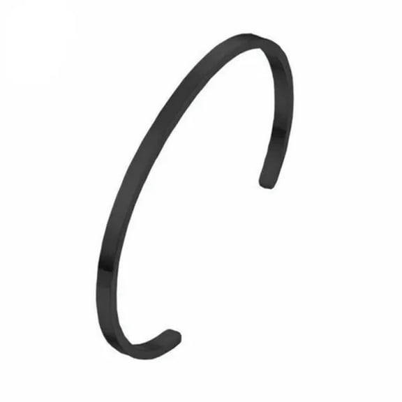 QQTDFG Women Men Titanium Stainless Steel Bracelet Bangle Cuff Party Simple Jewelry-Black