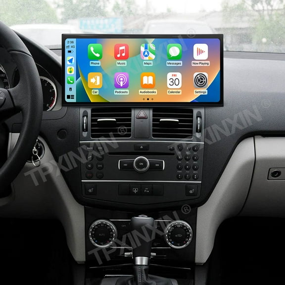 TPXINXIN 15.8 Inch Qualcomm Android 14 Carplay for Mercedes Benz C-Class W204 2008-2010 Car Multimedia Player GPS Navigation Car Radio Head Unit