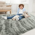 thumbnail image 2 of Wellber Shag Rugs Fluffy Tie-Dyed Area Rug for Bedroom Living Room Carpet Home Decor,6'x9',Grey, 2 of 7
