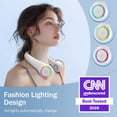 thumbnail image 4 of Neck fan, Portable Fan with 5-17H Lifespan, 4000mAh Neck fan air conditioner with 3 Adjustable Speeds and 64 Cool Lights, Rechargeable Neck Fan, Hands-Free Cooling fan for Summer (Black), 4 of 8