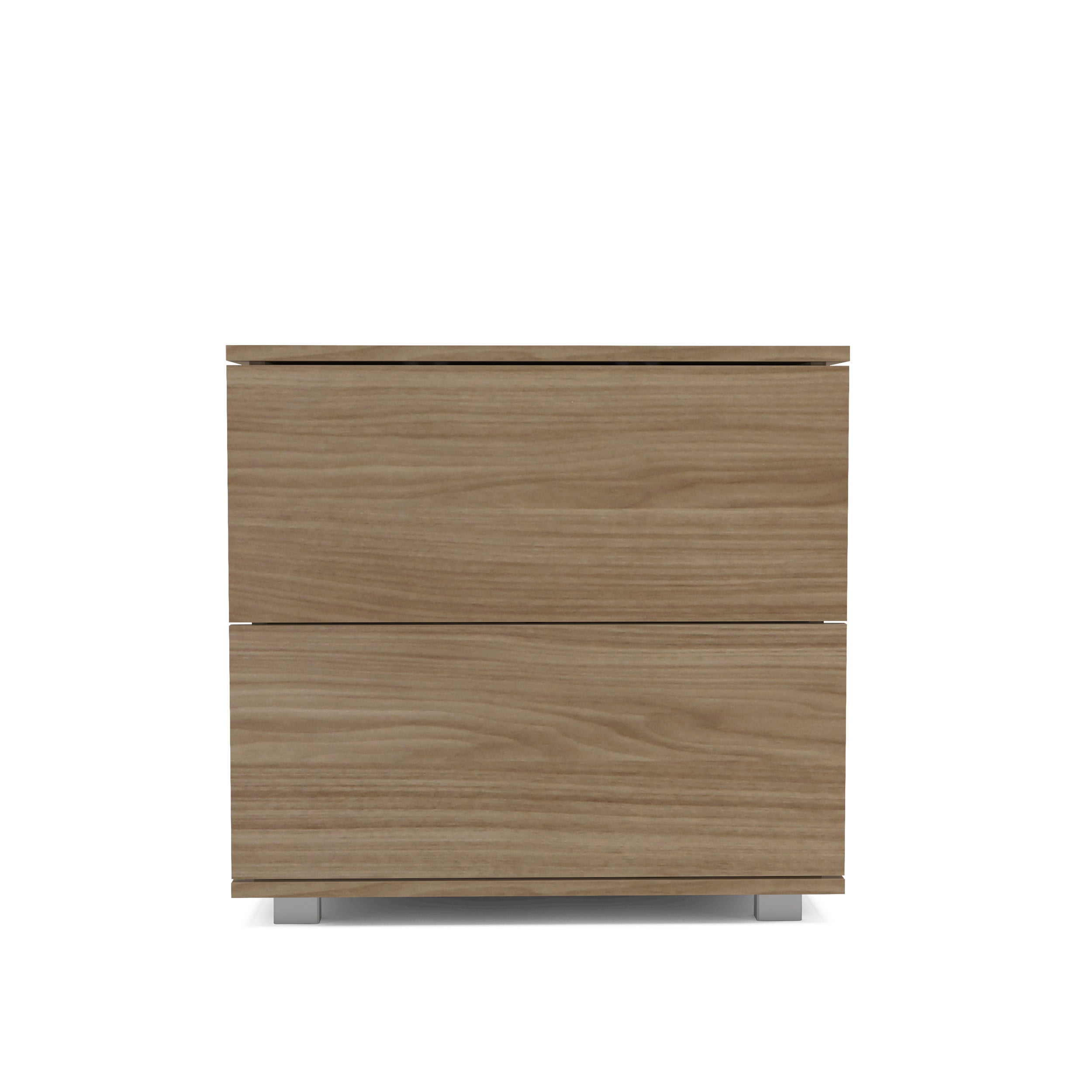 Polifurniture Madison Modern 2 Drawer Nightstand, Light Oak