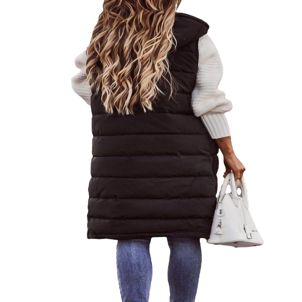 Meiodtion Gilet Léger Pour Femme - Col Montant - Gilet Matelassé Avec Fermeture éclair - Haut Sans Manches - Veste D'extérieur - Gilet Court Pour Femme - Élégant Gilet En Duvet Pour