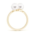 thumbnail image 2 of Angara Dual Freshwater Cultured Pearl Ring with Diamond Accents in 14K Yellow Gold for Women | June Birthstone Jewelry for Her, 2 of 7