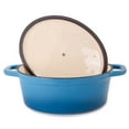 thumbnail image 3 of BergHOFF Neo 5pc Cast Iron Oval Dutch Oven Set with 10" Fry Pan, 5qt. & 8qt., Blue, 3 of 7
