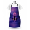 thumbnail image 3 of Airplane Apron, Plane Silhouette in Dreamy Sunset Sky Vacation Holiday Travel Theme, Unisex Kitchen Bib with Adjustable Neck for Cooking Gardening, Adult Size, Royal Blue Pink Black, by Ambesonne, 3 of 4