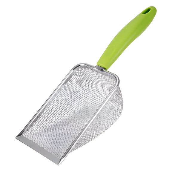 ACDANC Cat Litter Scoop Metal Litter Scoop Stainless Steel Mesh Scooper Long Handle Deep Shovel Non-Stick Coated Metal Multifunctional Litter Scoop for Litter Box Kitten Pooper Lifter
