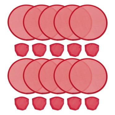 Uxcell 10" Foldable Flying Disc Folding Pocket Flying Disc Bulk Set Wine Red 10 Pack