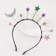 thumbnail image 1 of Diadema de lentejuelas con purpurina y forma de luna y estrella para Halloween, fiestas, bodas, cumpleaños, disfraces, cosplay, 1 of 5