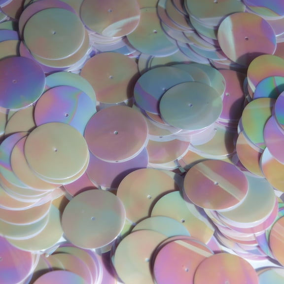 Lavender Sequins 20mm Opaque Rainbow Iris Made in USA