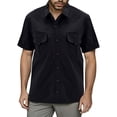 thumbnail image 1 of Camisas s Para Hombre Slim Fit Camisas de para hombre, camisas de trabajo de viaje de manga corta, camisas con botones de verano para hombre (Black, 4XL), 1 of 4