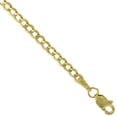 thumbnail image 2 of Yellow 14k Gold 3mm Curb Link Chain bracelet for Men and Women Concaved Center Beveled Edges 7 inch, 2 of 3