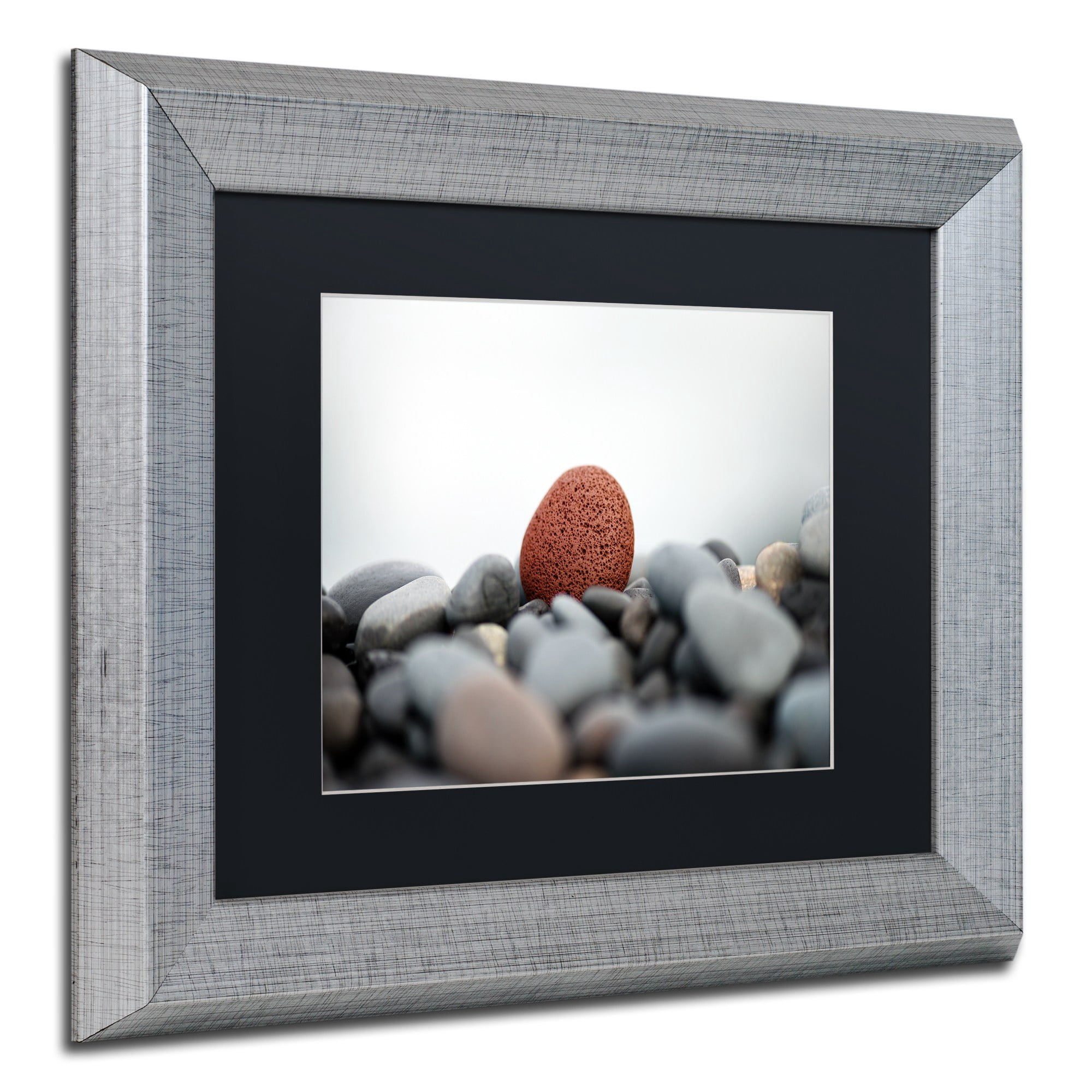 Trademark Fine Art "Red Stone" Canvas Art by Philippe Sainte-Laudy Black Matte, Silver Frame
