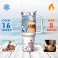 thumbnail image 4 of Christmas White Snowman Gifts for Women Men, Xmas Stainless Steel Insulated Travel Coffee Cup, 40 Oz Tumbler with Handle and Straw, Winter Holiday Water Bottle, 4 of 6