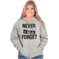 thumbnail image 3 of Never Forget Old School Video Gamer Unisex Fleece Graphic Zip Up Hoodie Brisco Brands 2X, 3 of 5