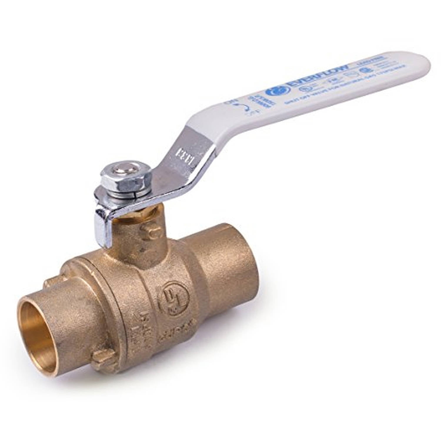 Everflow Supplies 600T001-NL Lead Free Full Port Forged Brass Ball Valve with Female Threaded IPS Connections 1