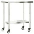 thumbnail image 5 of vidaXL Kitchen Work Table with Wheels 82.5x55x85 cm Stainless Steel, 5 of 5