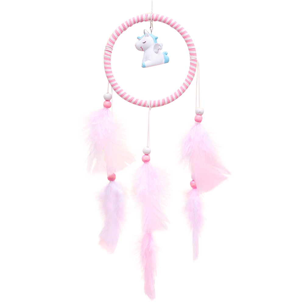 SkyBlue Dream Catcher Unicorn Wind Chimes Feather Hanging Wind Bell