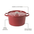 thumbnail image 5 of The Pioneer Woman 5-Quart Enamel Cast Iron Dutch Oven with Lid,  Red, 5 of 16