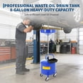 thumbnail image 2 of 8 Gallon Air Operated Oil Drain Container, Portable Fluid Fuel Transfer Tank with Wheels for Car, Truck & Garage, 2 of 7