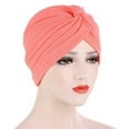 thumbnail image 2 of Women Solid India Hat Muslim Ruffle Cancer Chemo Hat Beanie Wrap Cap, 2 of 9