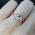 thumbnail image 2 of Oval Cut and Marquise Moissanite Diamond Engagement Ring, 18k Gold Plated Diamond Cluster, Unique Simple Ring Size- (5 - 13) Available, 2 of 7