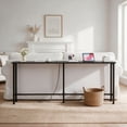 thumbnail image 5 of Keelian 70" Narrow Behind Couch Table with Built‑in Power Strip, Long Sofa Table with Charging Station, Metal Frame Skinny Console Table for Living Room, Entryway and Home Office,Black, 5 of 8