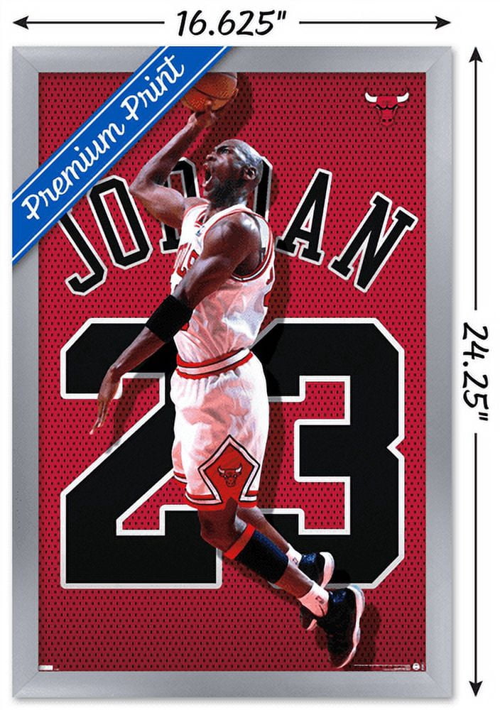 Michael Jordan - Jersey Wall Poster, 14.725" x 22.375", Framed