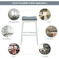 thumbnail image 5 of Topbuy Set of 4 Saddle Bar Stools Backless Nailhead Counter Stool with Grey Cushions White, 5 of 9